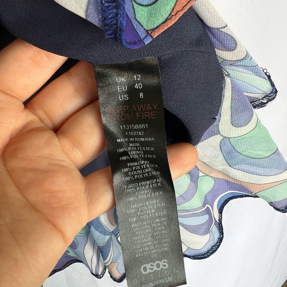 ASOS RUFFLE PRINT MINI SKIRT size 8 - Picture 7 of 11
